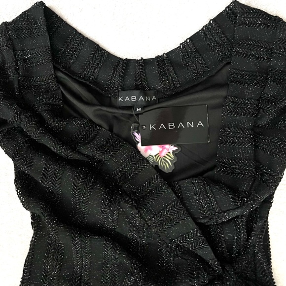 NWT Kabana Women's Black Cross Front Mini Dress 3/4 Sleeves Size Medium - Picture 5 of 10